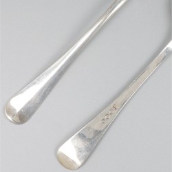 6-delige set dinerlepels zilver.