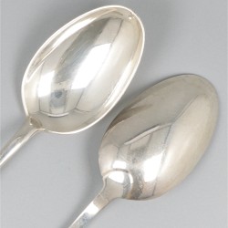 6-delige set dinerlepels zilver.