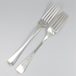 6-delige set dinervorken zilver.