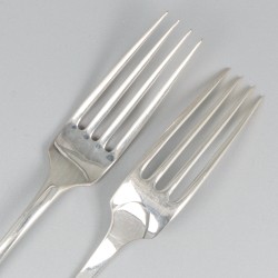 6-delige set dinervorken zilver.