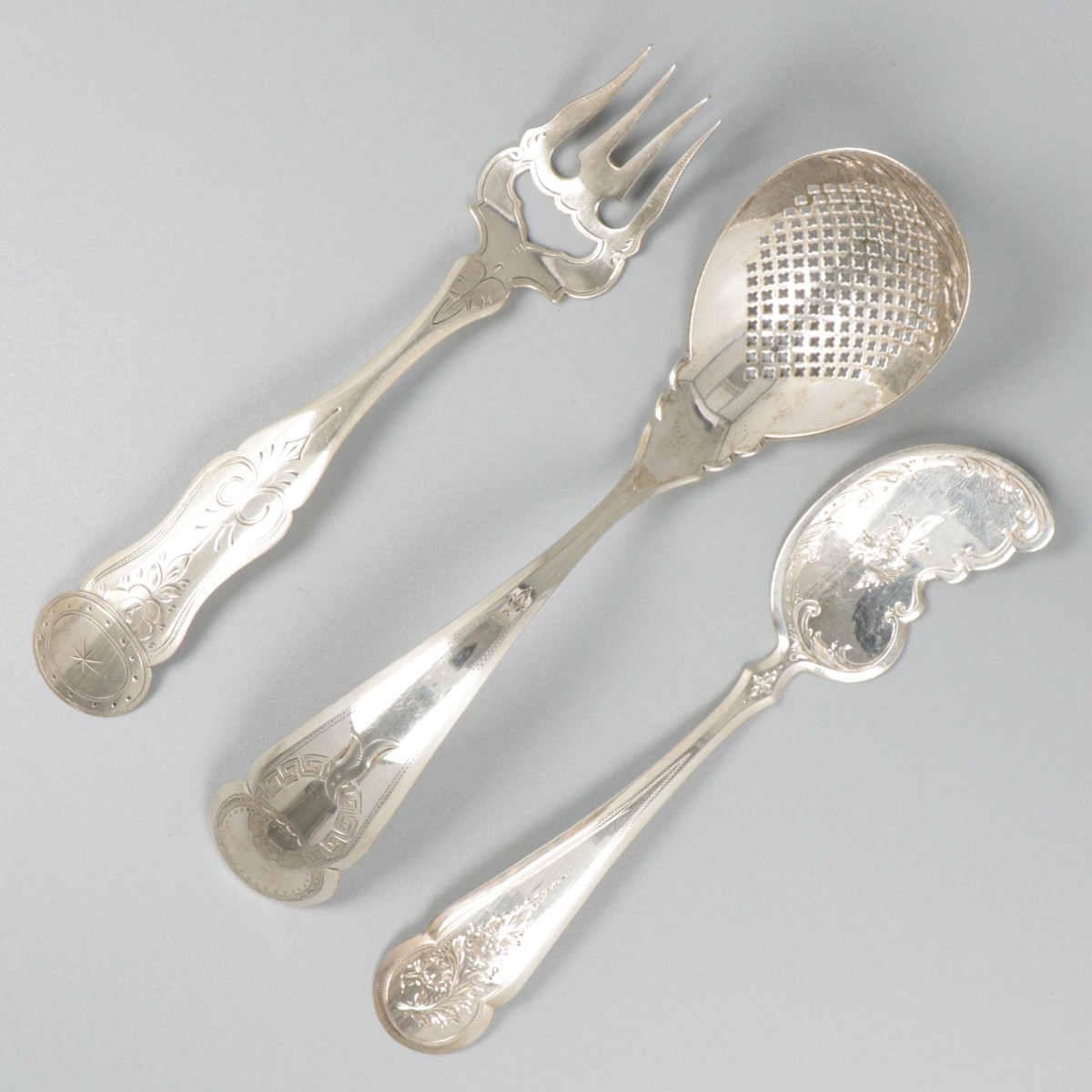 3-delig lot schepwerk zilver.