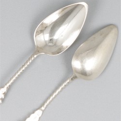 12-delige set koffielepels zilver.