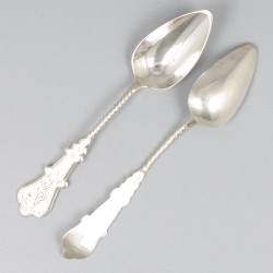 12-delige set koffielepels zilver.