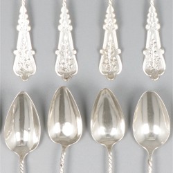 12-delige set koffielepels zilver.