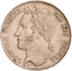 Belgium. Leopold I. 5 Francs. 1848.