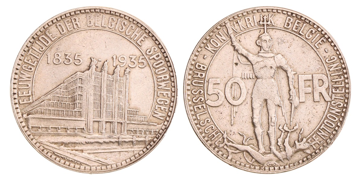Belgium. Leopold III. 50 Francs. 1935.