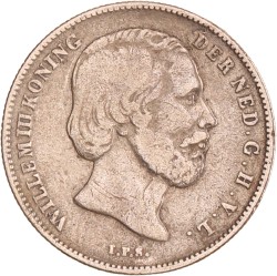 ½ gulden. Willem III. 1866/18__. Zeer Fraai -.
