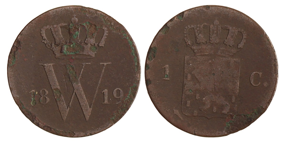 1 cent. Willem I. 1819 U. Fraai.