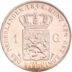1 gulden. Willem II. 1848. UNC Details.