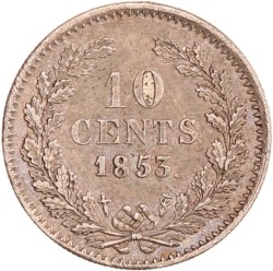 10 cent. Willem III. 1853. Prachtig / UNC.