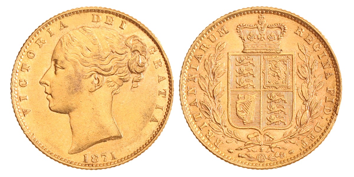 Great Britain. Victoria. Sovereign. 1871 - Die nr. 2.