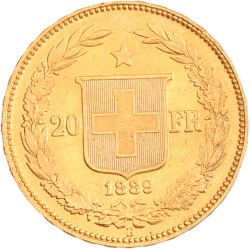 Switzerland. 20 Francs. 1889.
