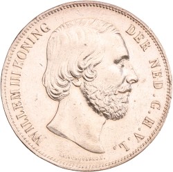 2½ gulden. Willem III. 1854. Prachtig.