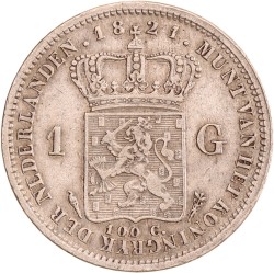 1 gulden. Willem I. 1821 U. XF 40.