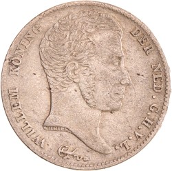 ½ gulden. Willem I. 1818 U. Zeer Fraai.