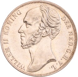 1 gulden. Willem II. 1847. AU details.