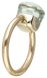 18 kt. Bicolor gouden Pomellato 'Baby Nudo' ring bezet met prasioliet.