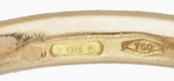 18 kt. Bicolor gouden Pomellato 'Baby Nudo' ring bezet met prasioliet.
