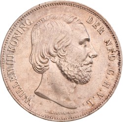 2½ gulden. Willem III. 1857. AU details.