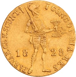 Gouden dukaat. Willem I. 1828. AU 55.