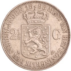 2½ gulden. Wilhelmina. 1898. Zeer Fraai +.