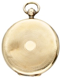 Vintage 14 kt. geelgouden medaillon hanger bezet met zaadparel en zwarte emaille.