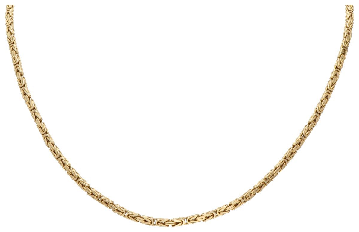 14 kt. Geelgouden koningsschakel-collier.