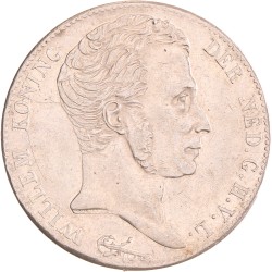 3 gulden zonder volledige naam van Michaut. Willem I. 1821 U. Zeer Fraai / Prachtig.
