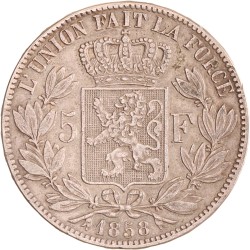 Belgium. Leopold I. 5 Francs. 1858.