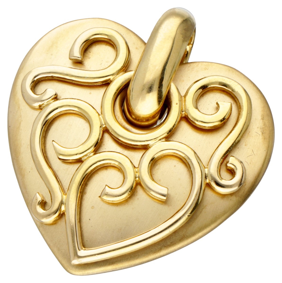 18 kt. Geelgouden hartvormige Italiaanse design hanger van Il Gioiello.