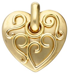 18 kt. Geelgouden hartvormige Italiaanse design hanger van Il Gioiello.