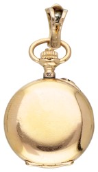 Antieke 18K geelgouden dames zakhorloge, draagbaar als sieraad.