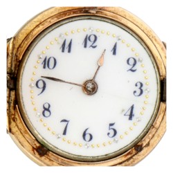 Antieke 18K geelgouden dames zakhorloge, draagbaar als sieraad.