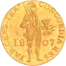 Gouden dukaat. Utrecht. Lodewijk Napoleon. 1807. MS 64.