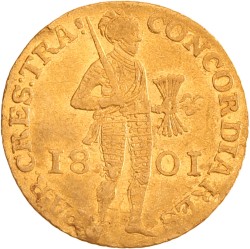 Gouden dukaat. Utrecht. 1801. Zeer Fraai.