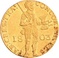 Gouden dukaat. Utrecht. 1803. Zeer Fraai.