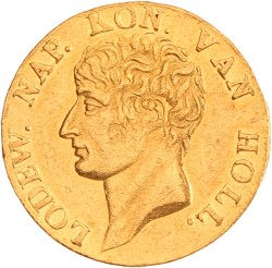 Gouden dukaat. Lodewijk Napoleon. 1810. AU 55.