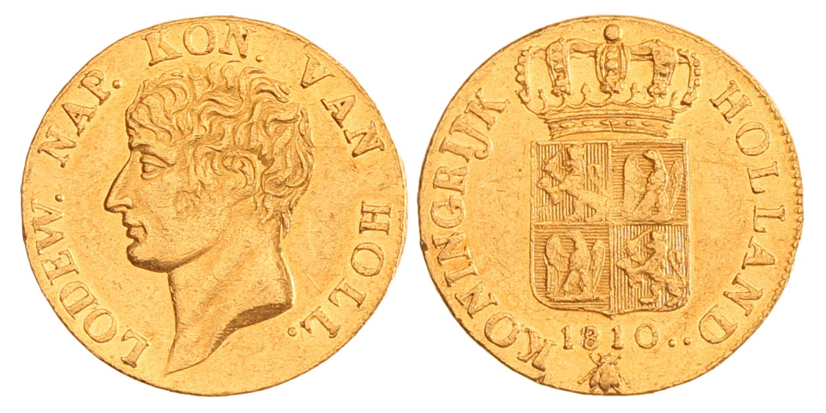 Gouden dukaat. Lodewijk Napoleon. 1810. AU 55.