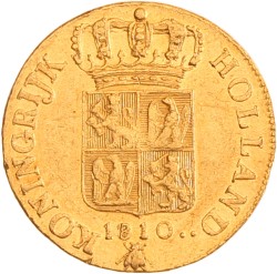 Gouden dukaat. Lodewijk Napoleon. 1810. AU 55.