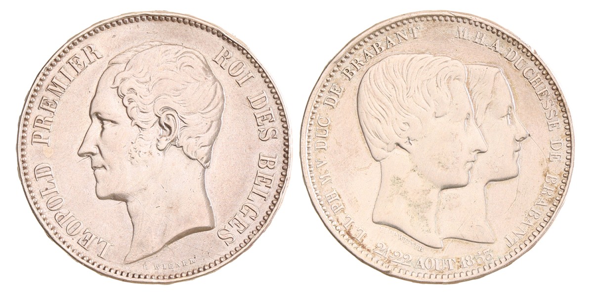 Belgium. Leopold I. 5 Francs. 1853.