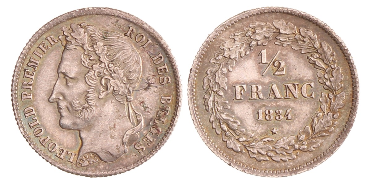 Belgium. Leopold I. ½ Francs. 1834.