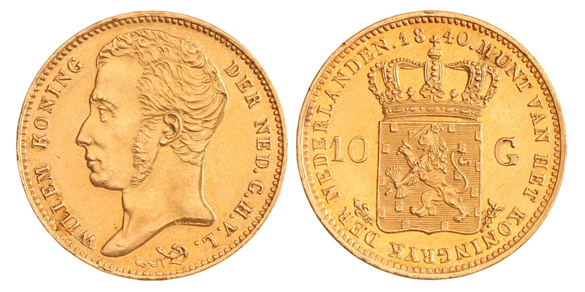 10 gulden. Willem I. 1840. Prachtig / UNC.