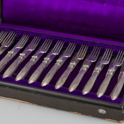 24-delige visbestek-cassette zilver.