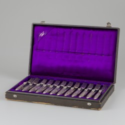 24-delige visbestek-cassette zilver.