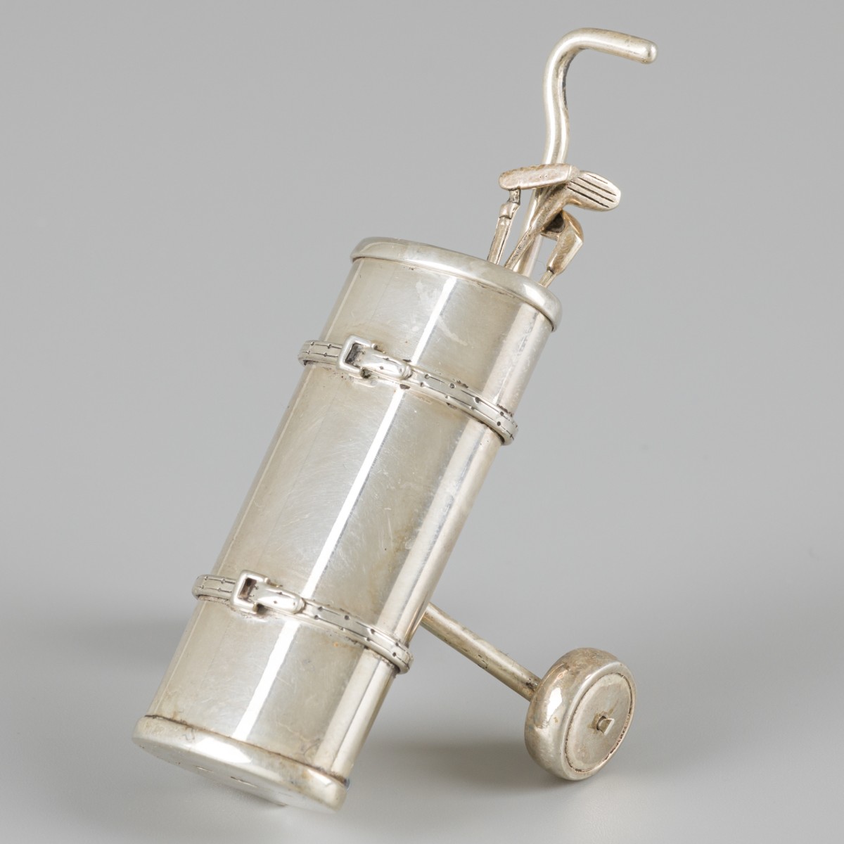 Miniatuur golftrolley zilver.