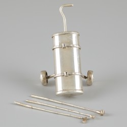 Miniatuur golftrolley zilver.