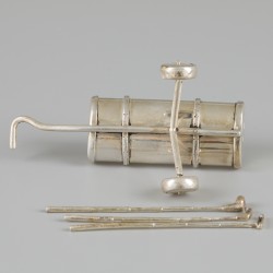 Miniatuur golftrolley zilver.