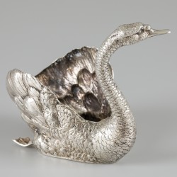 Zwaan cachepot zilver.