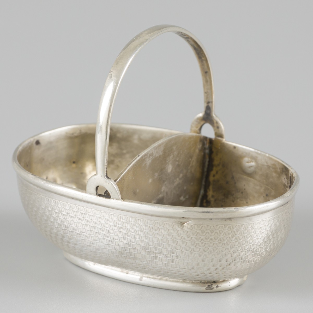Dubbele zoutkelder zilver.
