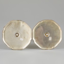 2-delige set kandelaren zilver.